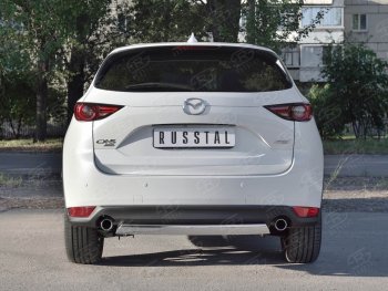 9 749 р. Защита заднего бампера (Ø75x42 мм, нержавейка) Russtal Mazda CX-5 KF (2016-2025)  с доставкой в г. Кемерово. Увеличить фотографию 2