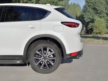 9 749 р. Защита заднего бампера (Ø75x42 мм, нержавейка) Russtal Mazda CX-5 KF (2016-2025)  с доставкой в г. Кемерово. Увеличить фотографию 3