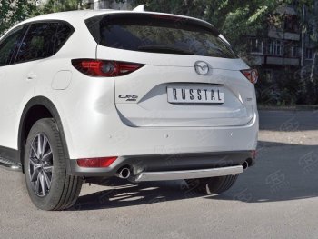 9 749 р. Защита заднего бампера (Ø75x42 мм, нержавейка) Russtal Mazda CX-5 KF (2016-2025)  с доставкой в г. Кемерово. Увеличить фотографию 4
