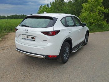 Защита заднего бампера (овальная длинная) ТСС (нержавейка d 75х42 мм) Mazda CX-5  KF (2016-2025)