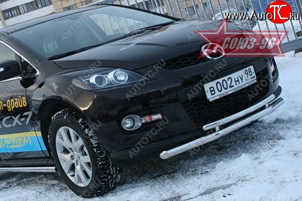 16 064 р. Защита переднего бампера двойная Souz-96 (d460/42) Mazda CX-7 ER дорестайлинг (2006-2010)  с доставкой в г. Кемерово