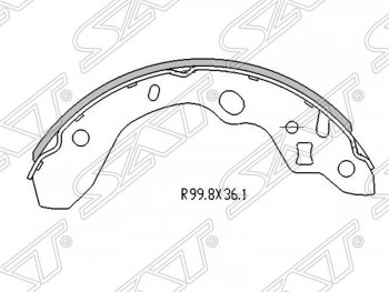 1 039 р. Колодки тормозные задние SAT  Mazda 323/Familia седан BJ дорестайлинг (1998-2000)  с доставкой в г. Кемерово. Увеличить фотографию 1