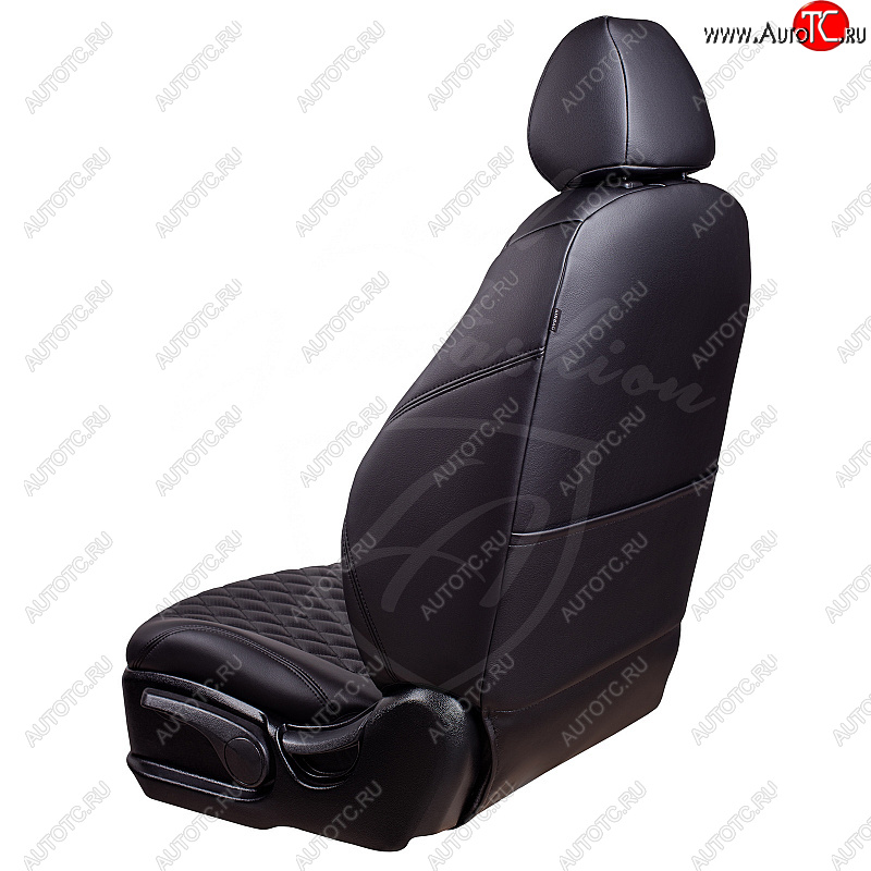 13 949 р. Чехлы для сидений Lord Autofashion Байрон (экокожа, раздельная спинка, подлокотник, отдельные бока, 3 Г-образных подголовника)  Mazda 6  GJ (2012-2018) дорестайлинг седан, дорестайлинг универсал, 1 рестайлинг универсал, 1-ый рестайлинг седан (Черный, вставка черная, строчка черная)  с доставкой в г. Кемерово