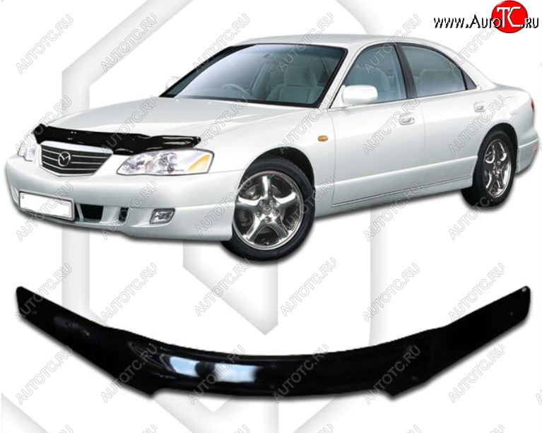 2 299 р. Дефлектор капота CA-Plastic  Mazda Millenia (1992-2003) (Classic черный, Без надписи)  с доставкой в г. Кемерово