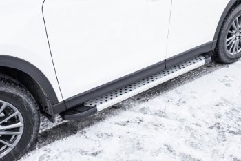 Пороги алюминиевые Slitkoff Mazda MX-5 (2005-2015) (Standart Silver)