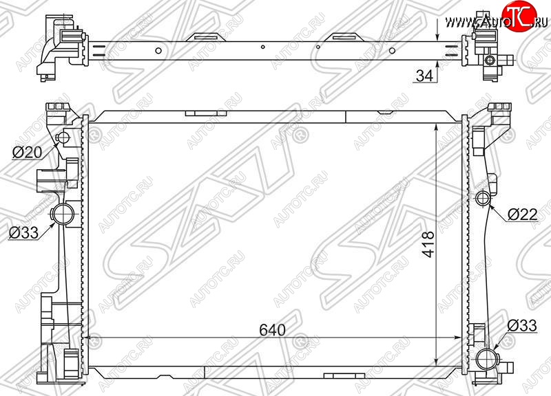 7 299 р. Радиатор двигателя SAT (пластинчатый, АКПП) Mercedes-Benz A class W176 дорестайлинг, хэтчбэк 5 дв. (2012-2015)  с доставкой в г. Кемерово