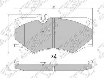 1 239 р. Колодки тормозные SAT (передние)  Mercedes-Benz G class  W463 (1989-1994) 5 дв. дорестайлинг  с доставкой в г. Кемерово. Увеличить фотографию 1