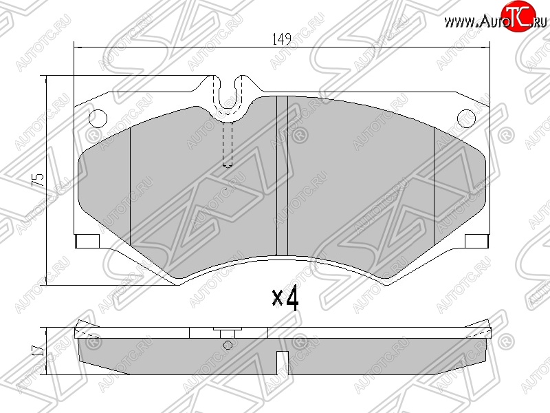 1 239 р. Колодки тормозные SAT (передние)  Mercedes-Benz G class  W463 (1989-1994) 5 дв. дорестайлинг  с доставкой в г. Кемерово