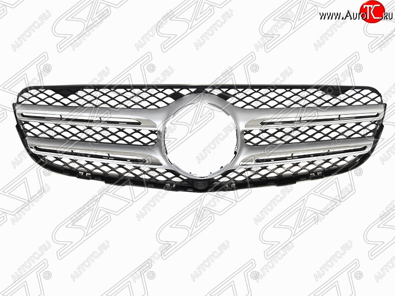 8 999 р. Решетка радиатора SAT (хром/под камеру) Mercedes-Benz GLC class X253 (2015-2025) (Неокрашенная)  с доставкой в г. Кемерово
