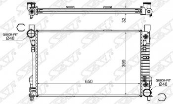 Радиатор двигателя (трубчатый, МКПП/АКПП) SAT Mercedes-Benz C-Class W203 дорестайлинг седан (2000-2004)