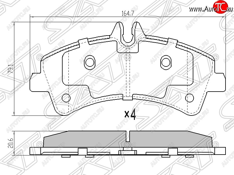 1 459 р. Колодки тормозные задние SAT Mercedes-Benz Sprinter W906 (2006-2013)  с доставкой в г. Кемерово