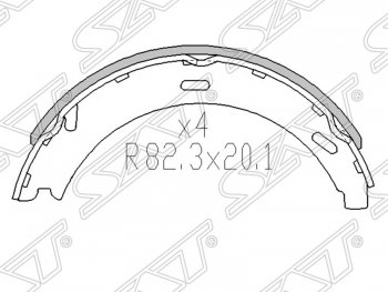 989 р. Колодки ручного тормоза SAT  Mercedes-Benz B-Class  W245/T245 - E-Class ( W124,  S124,  W210)  с доставкой в г. Кемерово. Увеличить фотографию 1