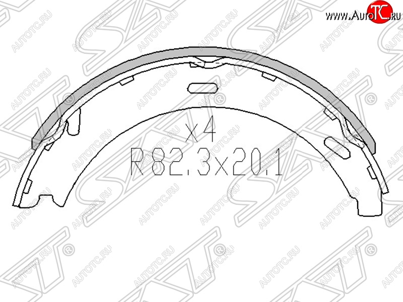 989 р. Колодки ручного тормоза SAT Mercedes-Benz C-Class W202 дорестайлинг седан (1993-1997)  с доставкой в г. Кемерово