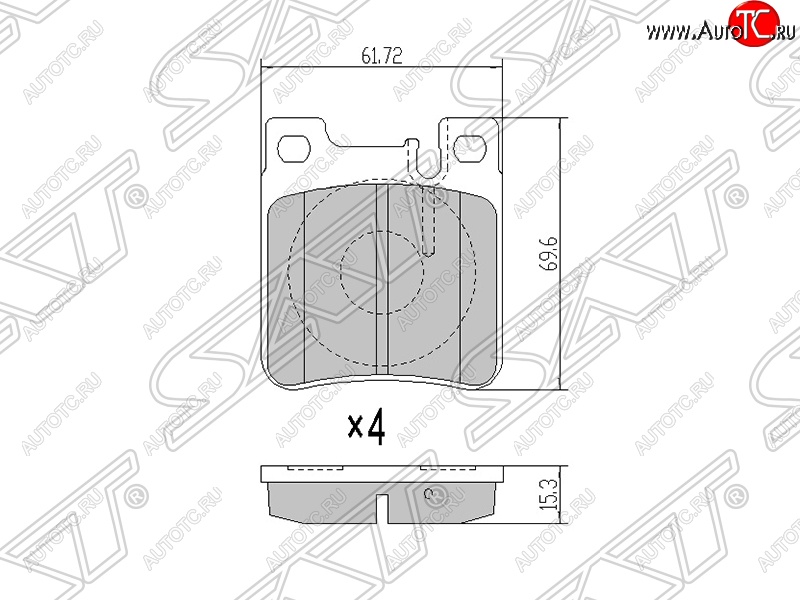 669 р. Колодки тормозные задние SAT  Mercedes-Benz C-Class ( S202,  W202,  W203,  CL203,  S203) - S class  W220  с доставкой в г. Кемерово