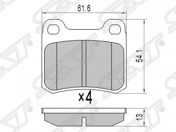 579 р. Колодки тормозные задние SAT  Mercedes-Benz C-Class ( W201,  W202) - E-Class ( W124,  S124)  с доставкой в г. Кемерово. Увеличить фотографию 1