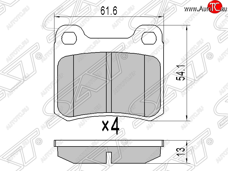 579 р. Колодки тормозные задние SAT  Mercedes-Benz C-Class ( W201,  W202) - E-Class ( W124,  S124)  с доставкой в г. Кемерово