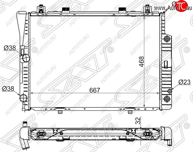8 999 р. Радиатор двигателя SAT (пластинчатый, 2.8/3.0/3.2, МКПП/АКПП) Mercedes-Benz S class W140 Седан (1991-1998)  с доставкой в г. Кемерово