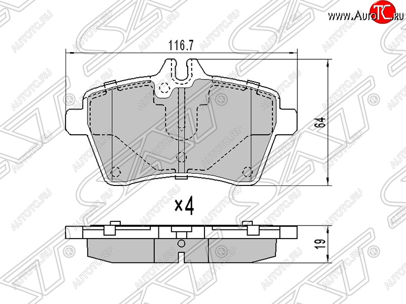 1 179 р. Колодки тормозные SAT (передние) Mercedes-Benz A class W169 дорестайлинг, хэтчбэк 5 дв. (2005-2008)  с доставкой в г. Кемерово