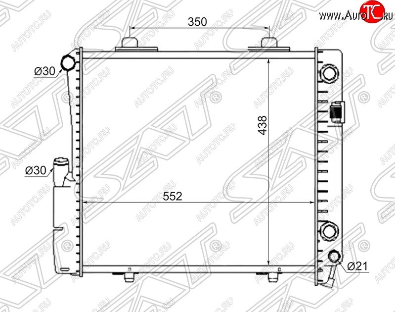 8 549 р. Радиатор двигателя (пластинчатый, 2.6/3.2, МКПП/АКПП) SAT Mercedes-Benz C-Class W201 седан (1982-1992)  с доставкой в г. Кемерово