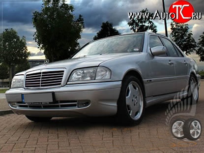 11 399 р. Передний бампер AMG Mercedes-Benz C-Class W202 дорестайлинг седан (1993-1997) (Неокрашенный)  с доставкой в г. Кемерово
