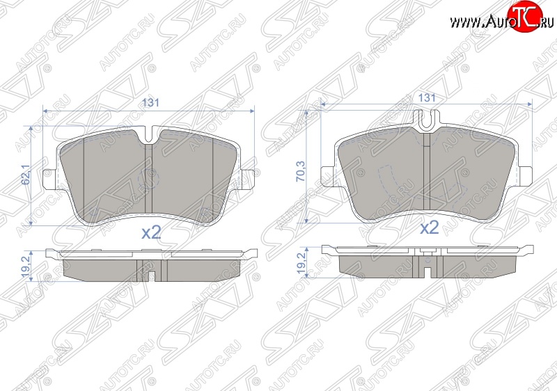 1 069 р. Колодки тормозные SAT (передние)  Mercedes-Benz C-Class  W203 (2000-2008) дорестайлинг седан, рестайлинг седан  с доставкой в г. Кемерово