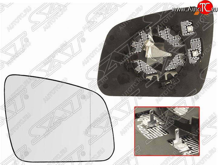 829 р. Правое полотно зеркала SAT (асферическое с обогревом) Mercedes-Benz C-Class W204 дорестайлинг седан (2007-2011)  с доставкой в г. Кемерово