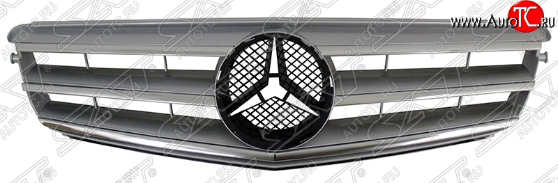 4 399 р. Решётка радиатора SAT (под эмблему)  Mercedes-Benz C-Class  W204 (2007-2015) дорестайлинг седан, рестайлинг седан (Неокрашенная)  с доставкой в г. Кемерово