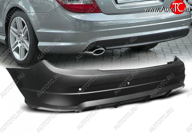 35 449 р. Задний бампер AMG Style Mercedes-Benz C-Class W204 дорестайлинг седан (2007-2011) (Неокрашенный)  с доставкой в г. Кемерово