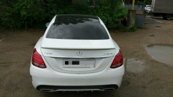 3 399 р. Лип спойлер АВТОКРАТ  Mercedes-Benz C-Class  W205 (2015-2018) дорестайлинг седан (Неокрашенный)  с доставкой в г. Кемерово. Увеличить фотографию 2