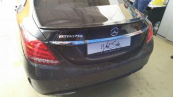 3 399 р. Лип спойлер АВТОКРАТ  Mercedes-Benz C-Class  W205 (2015-2018) дорестайлинг седан (Неокрашенный)  с доставкой в г. Кемерово. Увеличить фотографию 4