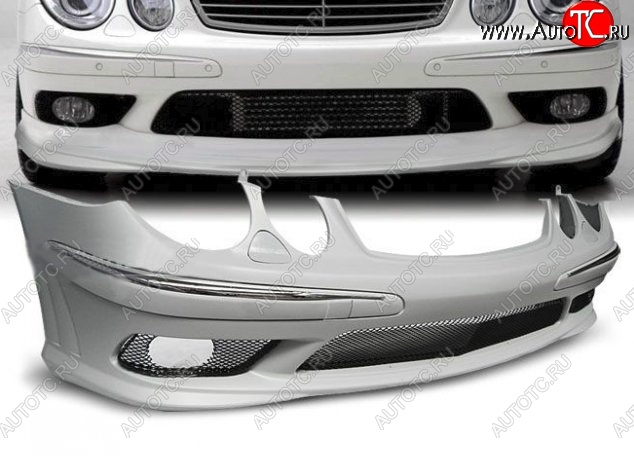 30 949 р. Передний бампер AMG Style Mercedes-Benz E-Class W211 дорестайлинг седан (2002-2006) (Неокрашенный)  с доставкой в г. Кемерово