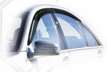Дефлектора окон (Long) CA-Plastiс Mercedes-Benz S class W221 (2006-2013) (Classic полупрозрачный, Без хром.молдинга)