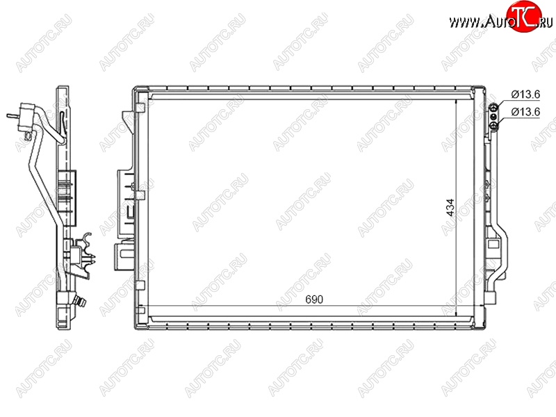 5 199 р. Радиатор кондиционера SAT  Mercedes-Benz S class  5 W221 (2005-2009) седан дорестайлинг  с доставкой в г. Кемерово