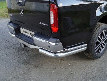 Защита заднего бампера (уголки двойные) ТСС 76,1/42,4 мм Mercedes-Benz X class  W470 (2017-2020)
