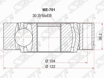 Шрус (внутренний) SAT (30*122 мм) Mercedes-Benz Vito  W638 (1996-2003)