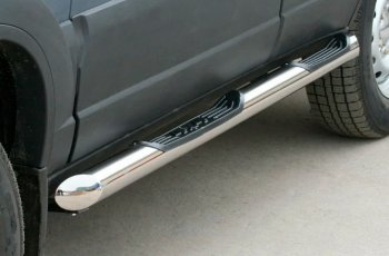 Защита порогов ТехноСфера (Техно Сфера) (D76, с проступями) Mercedes-Benz Vito  W639 (2003-2014) дорестайлинг, рестайлинг (Нержавеющая сталь)