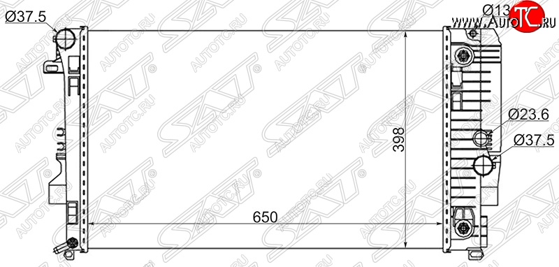 9 099 р. Радиатор двигателя (пластинчатый, 2.0D/2.2D/3.2/3.5, МКПП/АКПП) SAT Mercedes-Benz Vito W639 дорестайлинг (2003-2010)  с доставкой в г. Кемерово