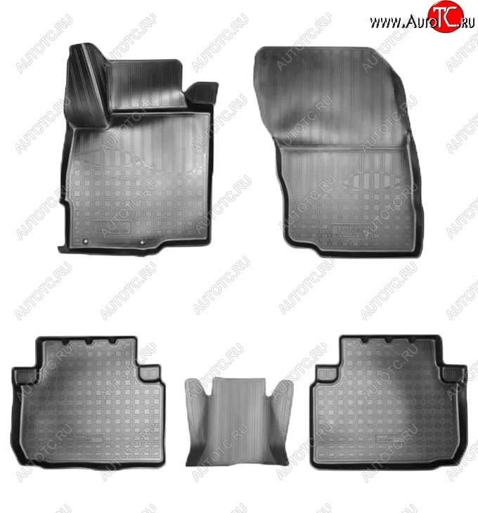 2 399 р. Коврики салонные Noplast (3D) Mitsubishi Eclipse Cross GK дорестайлинг (2017-2021) (Черный)  с доставкой в г. Кемерово