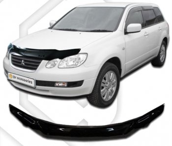 2 079 р. Дефлектор капота CA-Plastic  Mitsubishi Airtek (2001-2008) (серия Classic черный)  с доставкой в г. Кемерово. Увеличить фотографию 2