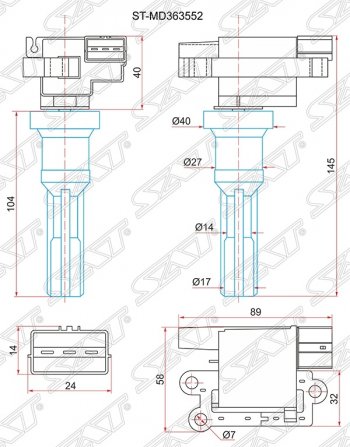 2 599 р. Катушка зажигания SAT  Mitsubishi Airtek - Outlander  CU  с доставкой в г. Кемерово. Увеличить фотографию 1