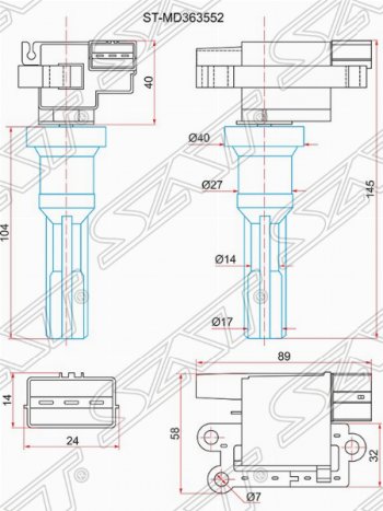 1 499 р. Катушка зажигания SAT Mitsubishi Airtek (2001-2008)  с доставкой в г. Кемерово. Увеличить фотографию 1