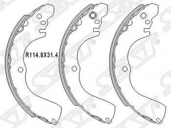 1 299 р. Колодки тормозные SAT (задние) Mitsubishi Outlander CU (2003-2009)  с доставкой в г. Кемерово. Увеличить фотографию 1