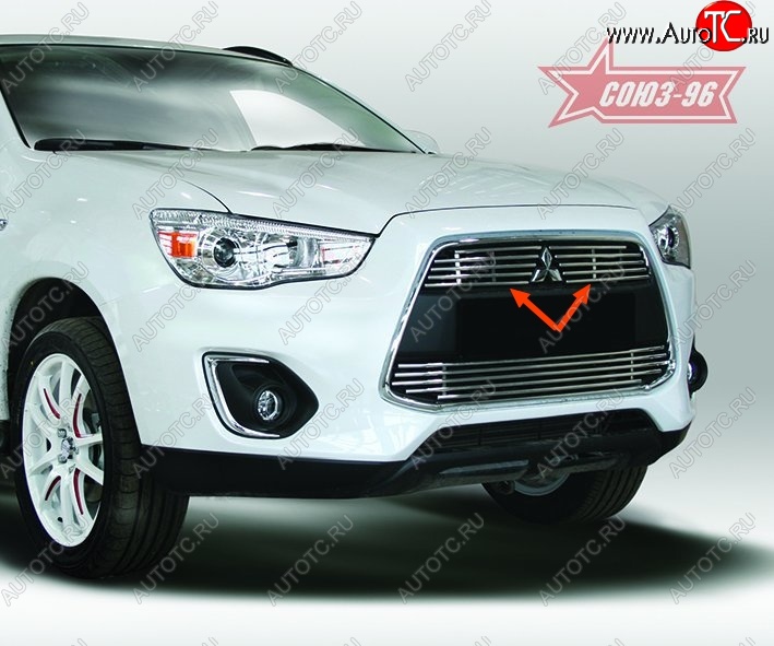 3 959 р. Декоративные элементы решетки радиатора Souz-96 (d10) Mitsubishi ASX 1-ый рестайлинг (2013-2016)  с доставкой в г. Кемерово