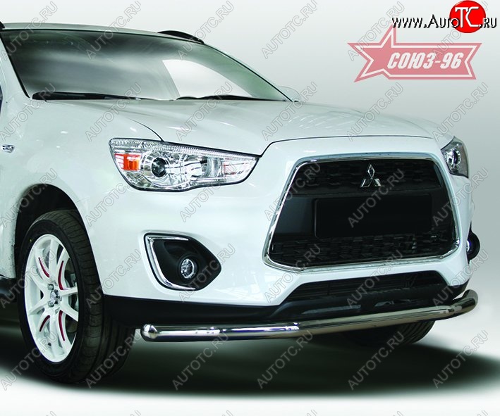 8 909 р. Защита переднего бампера одинарная Souz-96 Premium (d60)  Mitsubishi ASX (2013-2016) 1-ый рестайлинг  с доставкой в г. Кемерово
