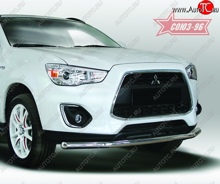 8 414 р. Защита переднего бампера одинарная Souz-96 (d60).  Mitsubishi ASX (2013-2016) 1-ый рестайлинг  с доставкой в г. Кемерово