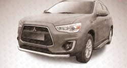 Одинарная защита переднего бампера диаметром 76 мм Slitkoff Mitsubishi ASX (2013-2016) 1-ый рестайлинг