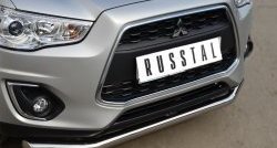 15 399 р. Одинарная защита переднего бампера диаметром 63 мм SLITKOFF  Mitsubishi ASX (2013-2016) 1-ый рестайлинг  с доставкой в г. Кемерово. Увеличить фотографию 2