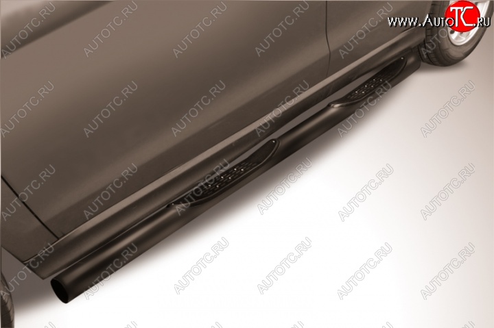 12 399 р. Защита порогов из трубы d76 Slitkoff (с поступями) Mitsubishi ASX 1-ый рестайлинг (2013-2016) (Цвет: серебристый)  с доставкой в г. Кемерово