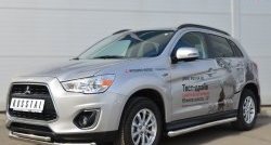 76 999 р. Защита порогов из круглой трубы диаметром 63 мм Russtal Mitsubishi ASX 1-ый рестайлинг (2013-2016) (Защита порогов с со скосами на торцах (вариант 1))  с доставкой в г. Кемерово. Увеличить фотографию 4