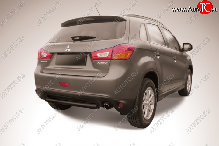 7 999 р. Защита заднего бампера d76 Slitkoff Mitsubishi ASX 1-ый рестайлинг (2013-2016) (Цвет: серебристый)  с доставкой в г. Кемерово